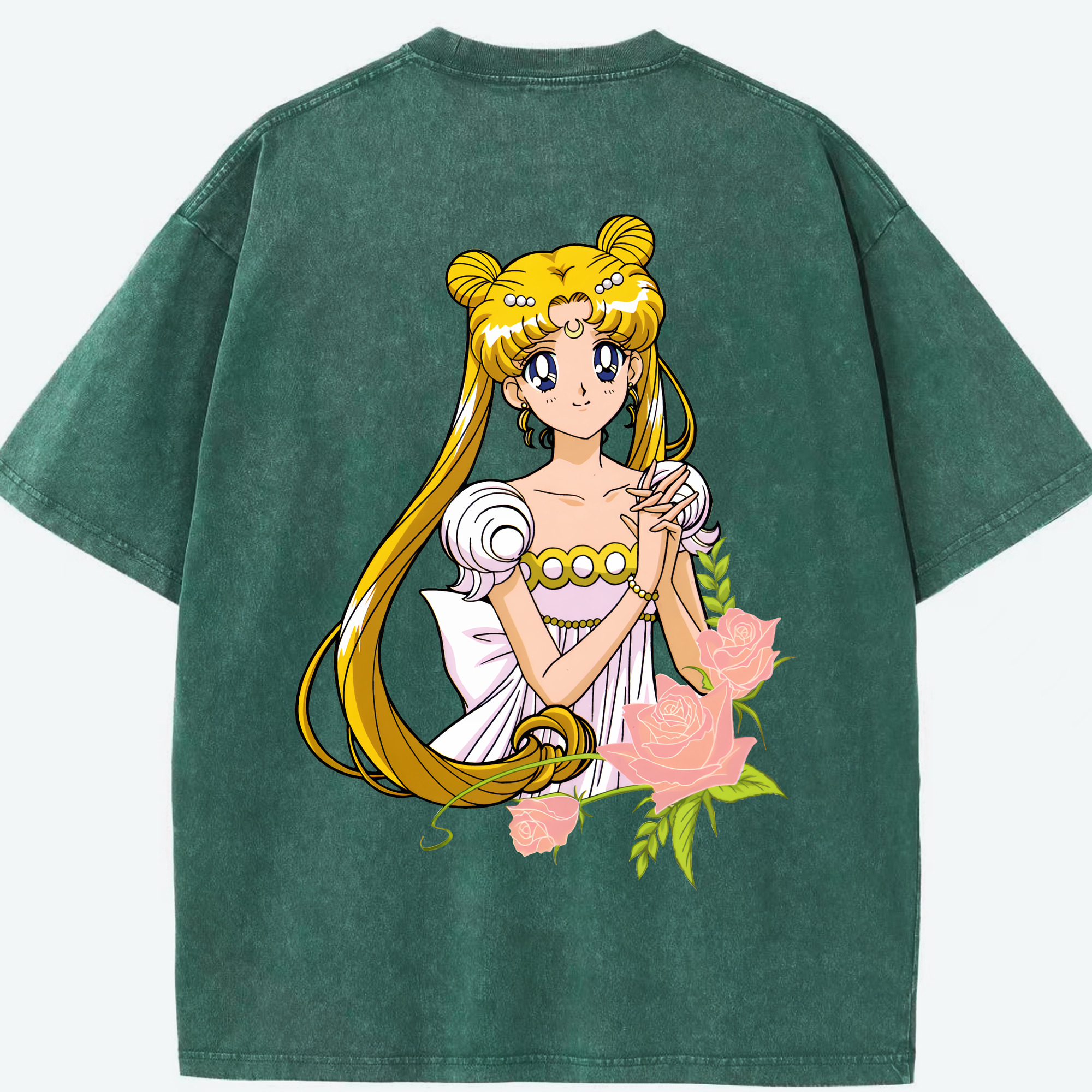 （画像用） 美少女戦士セーラームーン 愛野 美奈子 あいの みなこ Sailor Moon Aino Minako 綿100% ヴィンテージ風 半袖Tシャツ（背面プリント）